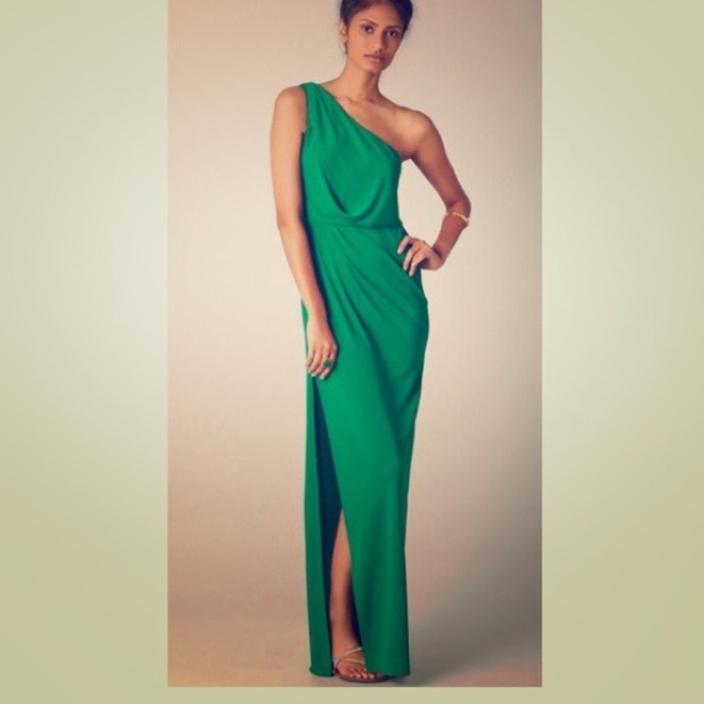 BCBG MaxAzria one shoulder wedding / formal event dress